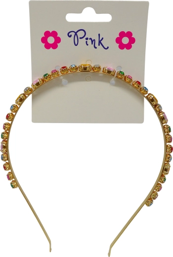 Cerchietto con diamante acrilico colorato per bambine