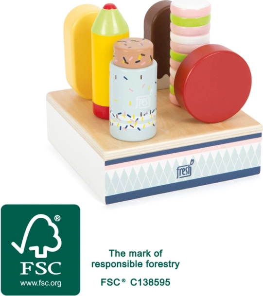 Set di ghiaccioli in legno fresh – espositore con 6 gelati