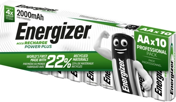 Batterie ricaricabili AA 2000 mAh Energizer Power Plus, 10 pz
