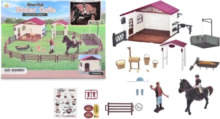 Set da gioco per bambini: ranch con stalla pieghevole