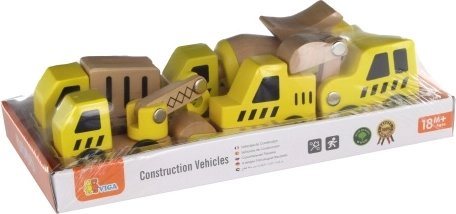 Auto da cantiere in legno – set da 6 pezzi