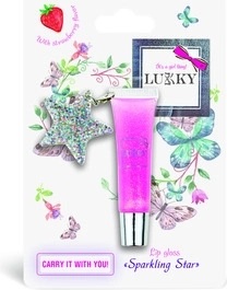 Lucentezza scintillante per labbra Lukky gusto fragola con ciondolo