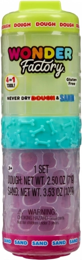 Pasta modellabile e sabbia WONDER FACTORY Never Dry – lime e rosa