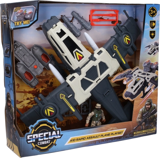Aereo militare con effetti – set da gioco 40 cm