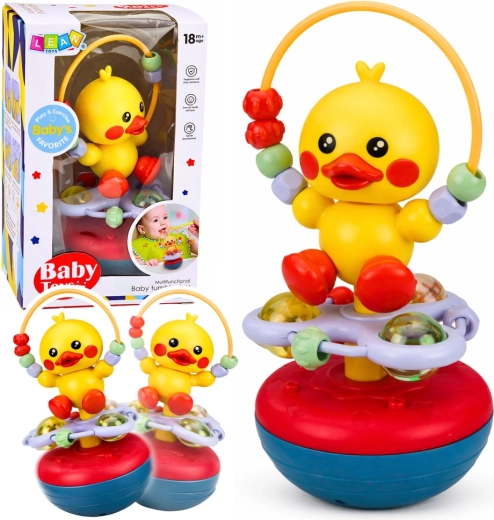 Paperella interattiva dondolante con sonaglino e perline