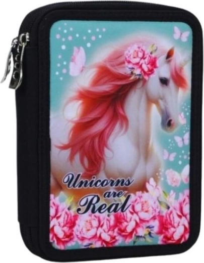 Astuccio a due scomparti con accessori Back me up Unicorns are real
