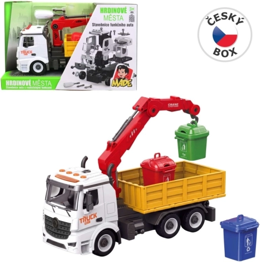 Camion della spazzatura da assemblare con luce e suono 30 cm