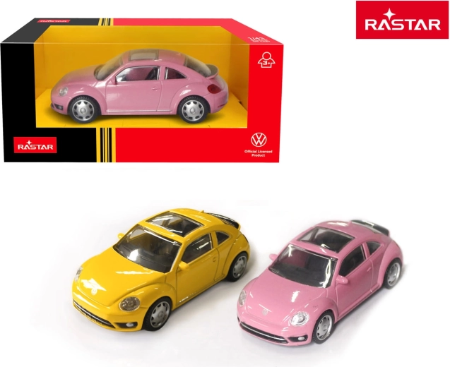 Modello di auto in metallo Rastar Volkswagen Beetle giallo 1:43 - 1 pezzo
