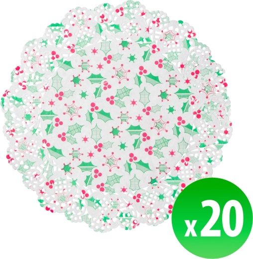 Tovagliette di carta natalizie sottopiatto 16,5 cm, 20 pezzi
