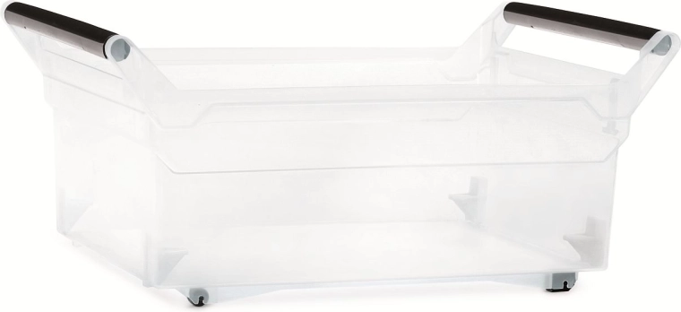Scatola portaoggetti in plastica con ruote 30 l NUK, trasparente