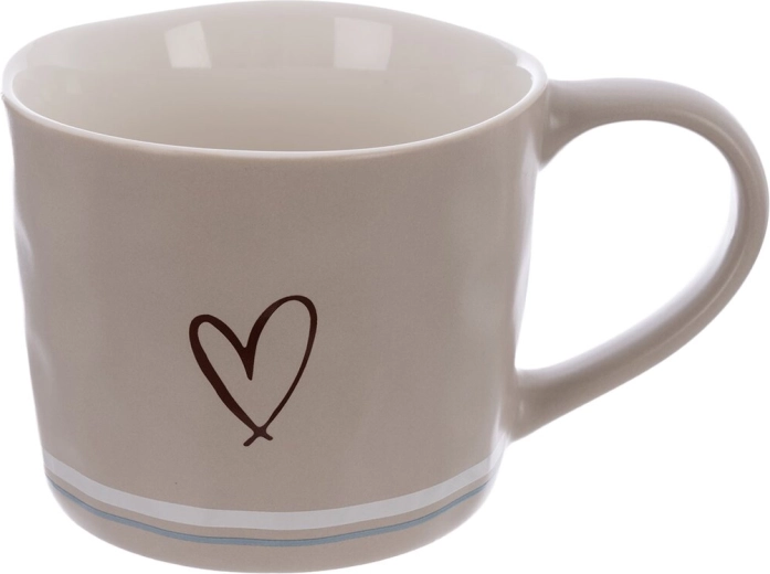 Tazza in porcellana con motivo a cuore 0,4 l beige