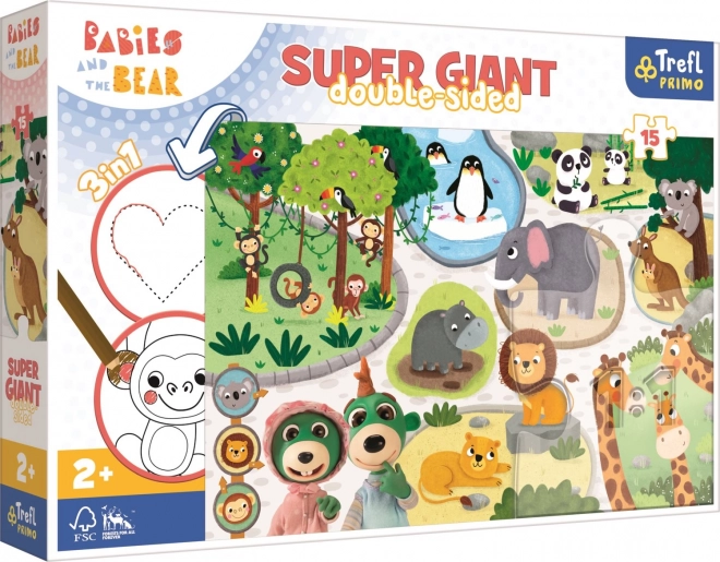 Puzzle gigante 15 pezzi Bobaski nello ZOO