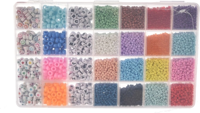Kit creativo per infilare perline – 28 colori, 440 g