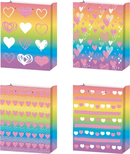 Busta regalo L arcobaleno con cuoricini