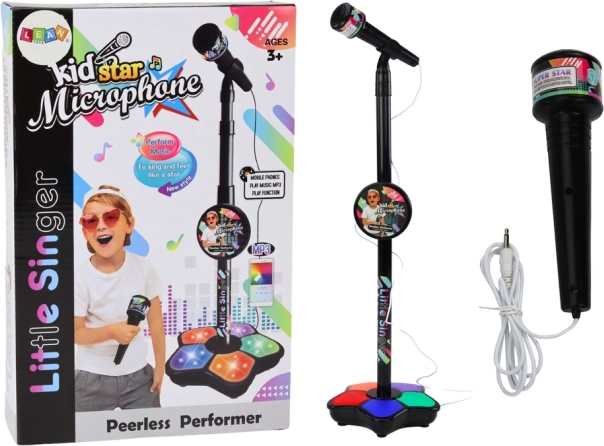 Microfono con treppiede per bambini Regolabile nero