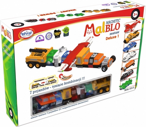 MalBlo Magnetic Deluxe – set di costruzioni magnetiche per veicoli