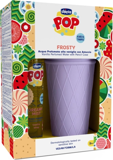 Chicco POP Dreamy Mist acqua profumata Vanilla Wrap 150 ml + astuccio per cancelleria gelato