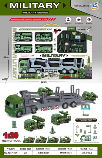 Set militare con trasportatore, veicoli e accessori