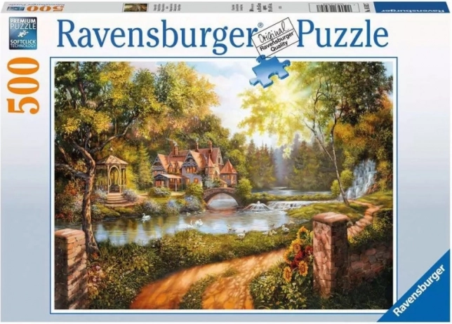 Puzzle Ravensburger Chalet sul fiume 500 pezzi