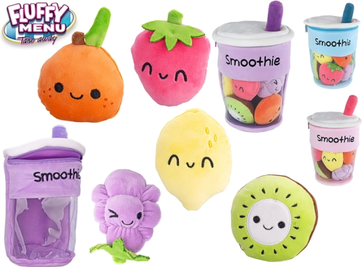 Bicchiere smoothie in peluche con frutta 33 cm – Fluffy Menu