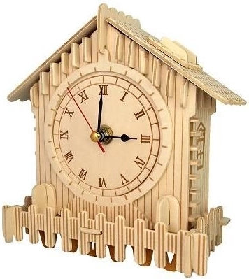 Puzzle orologio 3D in legno con movimento funzionante