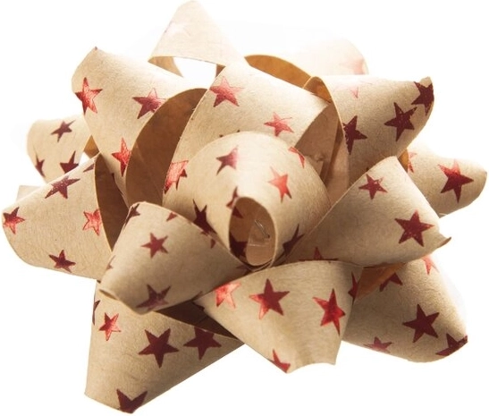 Rosetta di carta a stella in carta kraft beige 5 cm (mix di 3 varianti)