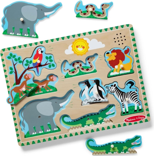 Melissa & Doug puzzle sonoro in legno Animali allo zoo