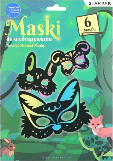 Maschere da grattare – set creativo 6 pz + stilo in bambù