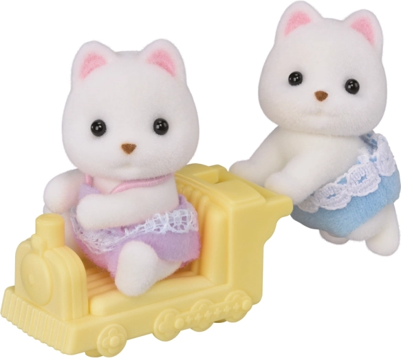Sylvanian Families cuccioli di Pomerania gemelli con trenino
