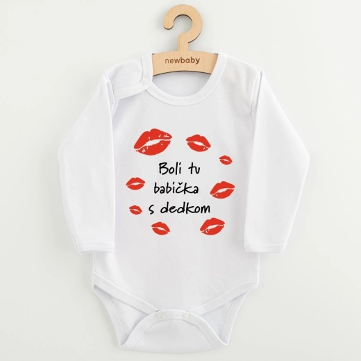 Body neonato con stampa New Baby "C'erano qui la nonna e il nonno"