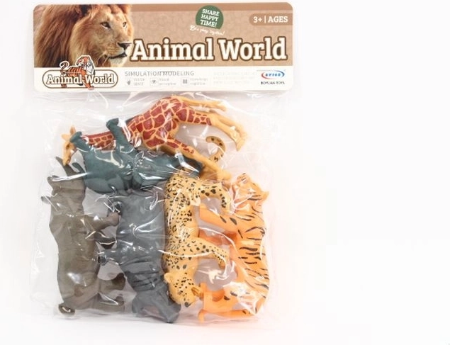 Set di statuine di animali selvatici (6 pz) in sacchetto