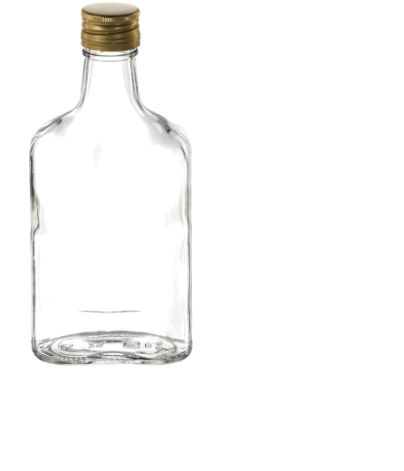 Bottiglia piatta 250 ml con tappo a vite Fi 28 (confezione da 12 pz)