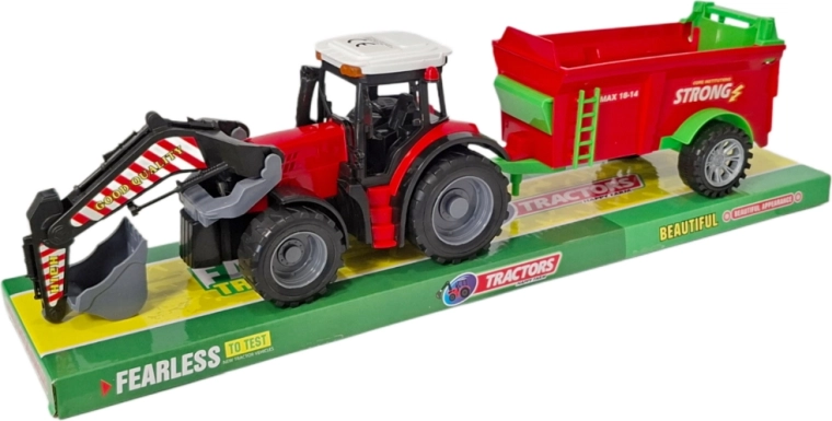 Trattore con rimorchio e pala frontale – set per piccoli agricoltori