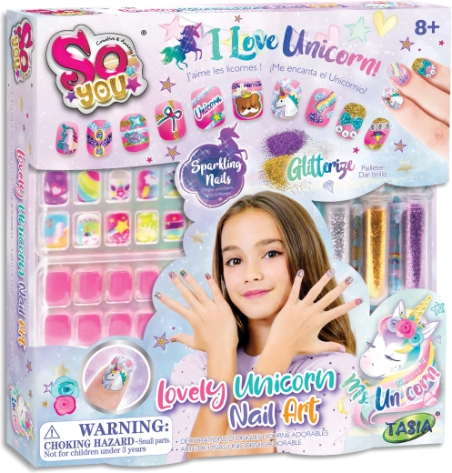 Grande set di unghie adesive Unicorno TASIA