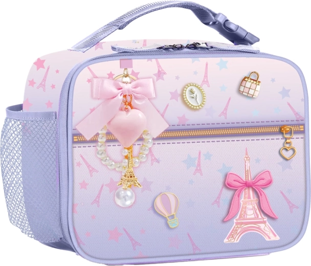 Borsa termica per pranzo per bambini con portachiavi Parigi magica - 1 pezzo