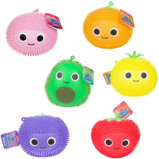 Pallina antistress in silicone da schiacciare a forma di frutta 17 cm, 6 tipi