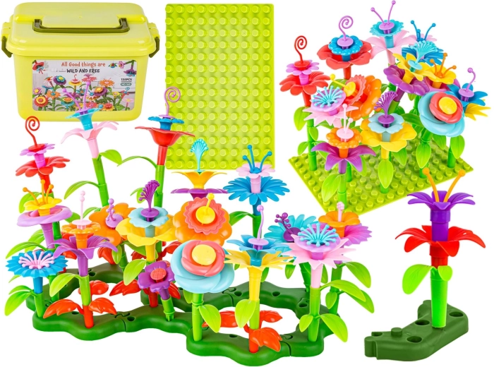 Set di costruzioni in valigetta: giardino fiorito 135 pezzi