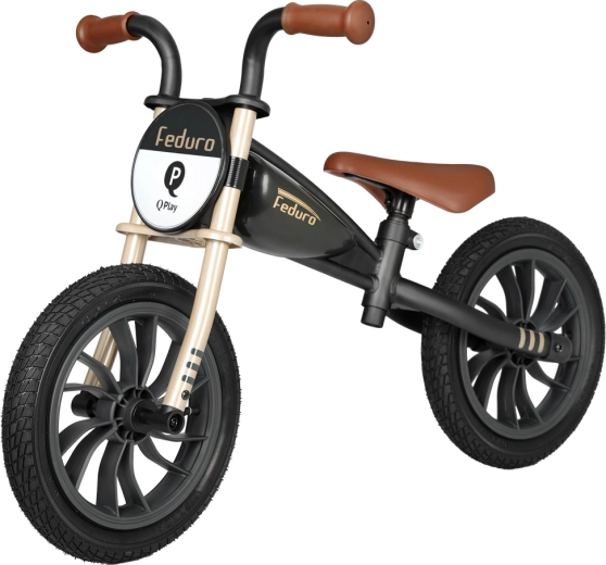 Bici senza pedali QPLAY Feduro black/golden pro bambini 3–6 anni