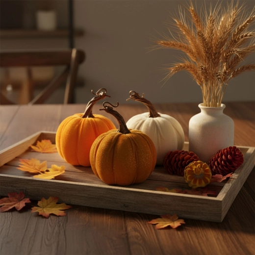Zucca decorativa autunnale 11 × 13 cm - 1 pezzo