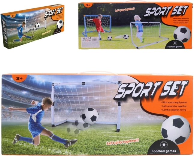 Porte da calcio con pallone