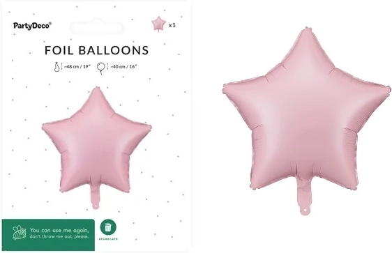 Palloncino in foil a stella rosa 48 cm