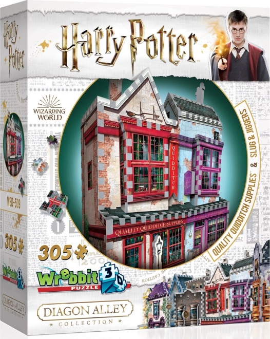 Puzzle 3D Harry Potter: Quality Quidditch Supplies e Slug & Jiggers Apothecary 305 pezzi