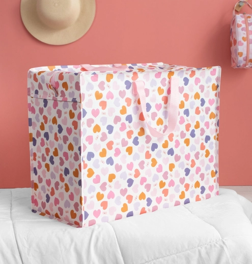 A Little Lovely Company borsa portaoggetti XL con motivo a cuori