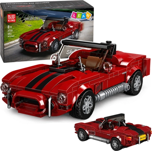 Kit di costruzione S.Cobra – auto sportiva classica rossa con vetrina (391 pezzi)