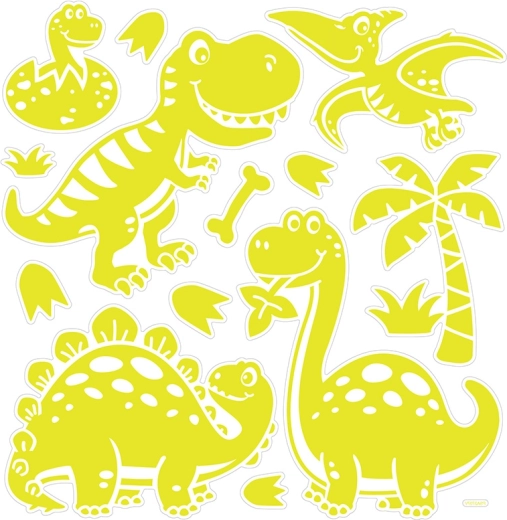 Adesivi 3D luminosi da parete – dinosauri