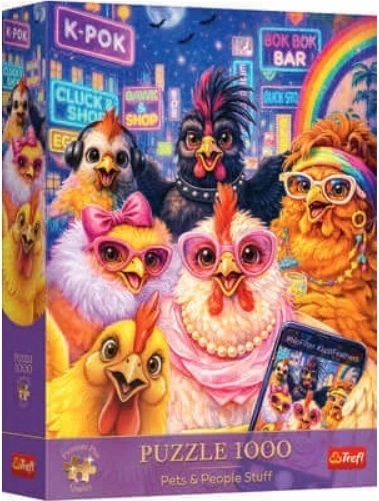 Puzzle Premium Plus Pets – selfie con galline 1000 pezzi