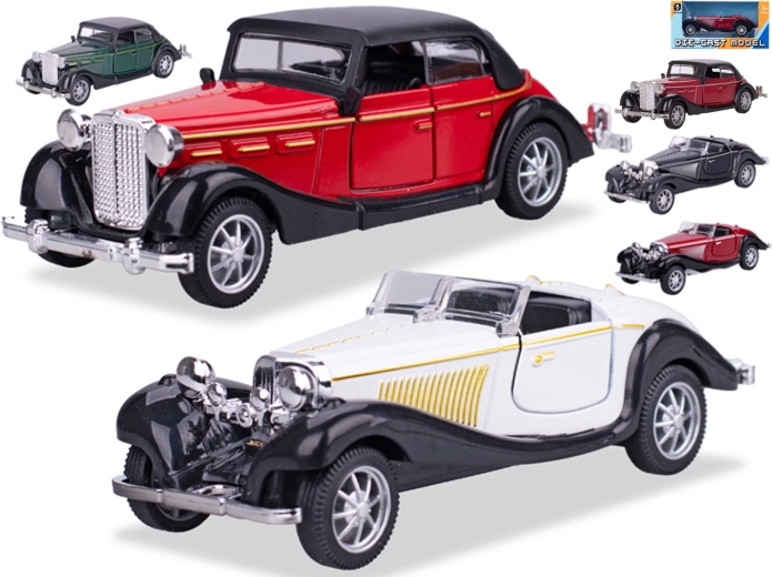 Modello in metallo di auto d’epoca 1:36 con retrocarica, 11,5 cm