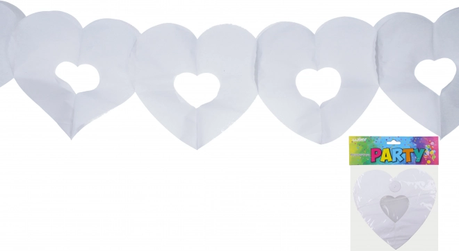 Ghirlanda bianca cuori 3 m