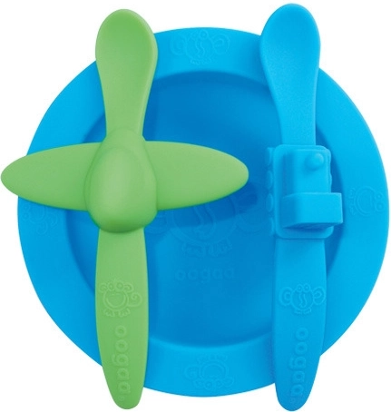 Set di stoviglie Oogaa blu con blu