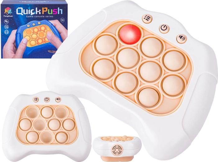 Gioco elettronico antistress Pop It con bolle in rilievo, luci e suoni – bianco - 1 pezzo
